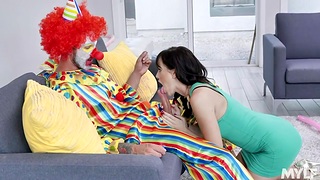 Housewife Alana Cruise is cheating exceeding her husband with one kinky clown